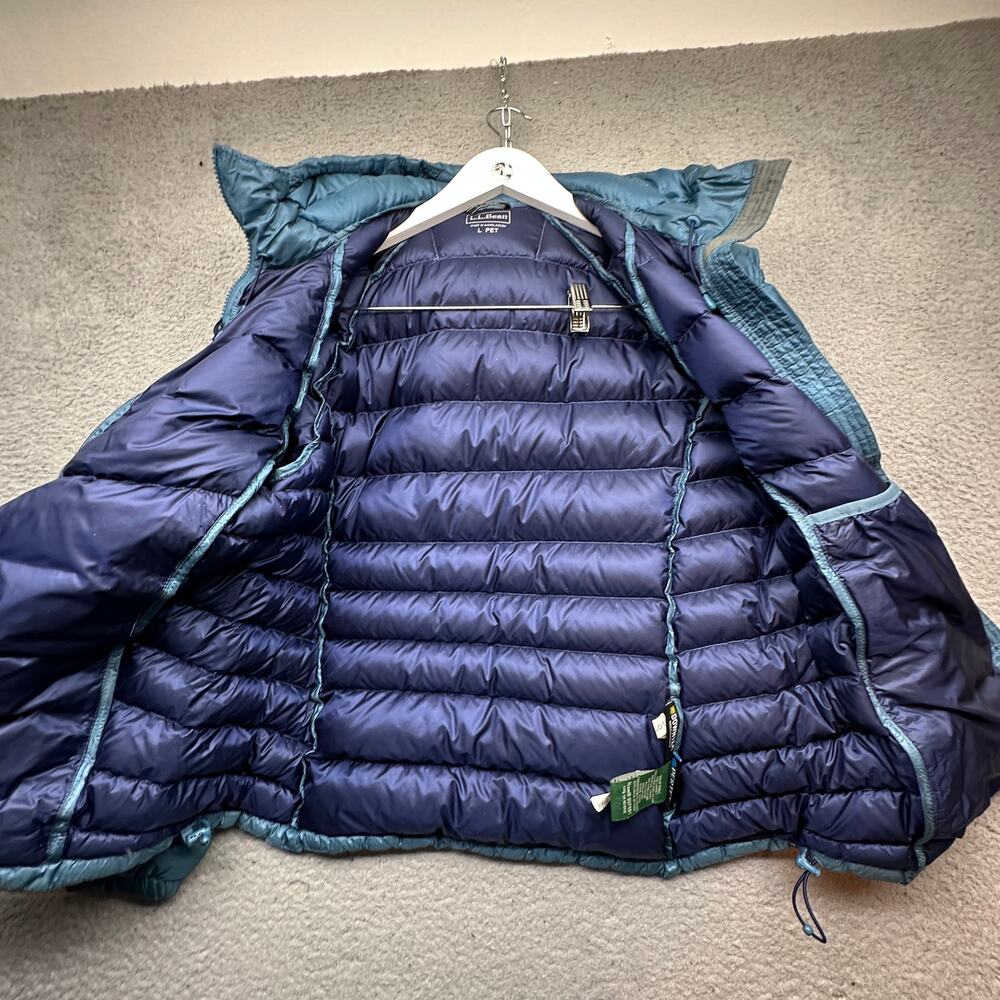 LL Bean Ultralight 850 Fill DownTek Down Hooded Jacket Womens Large Petite - Picture 11 of 14